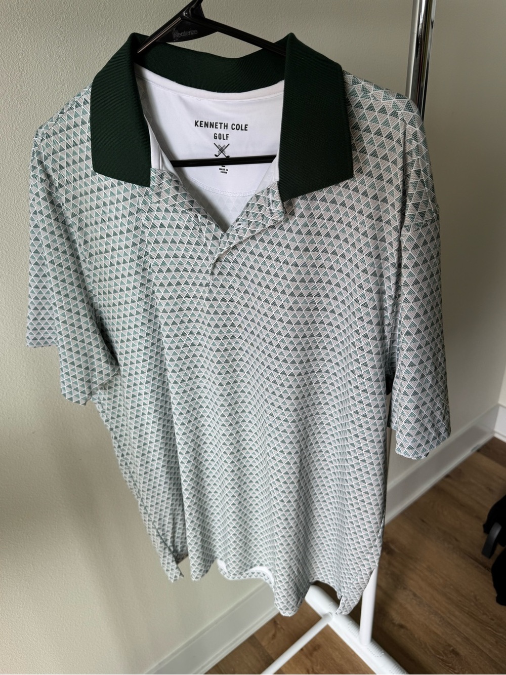 Kenneth Cole Golf Polo Shirt Mens L Moisture Wicking Shape Retention UPF 50